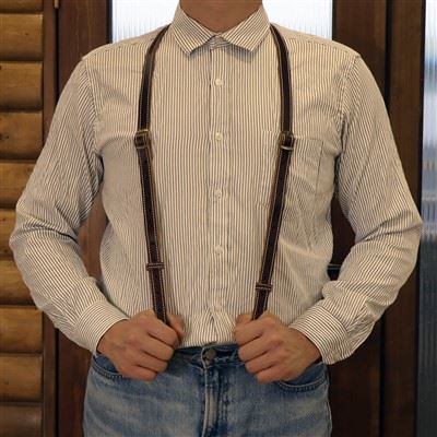 3mm Leather Suspenders Vintage Adjustable Mens Braces