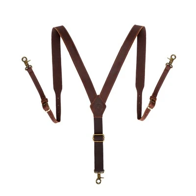 TOURBON Suspenders Leather Men's Braces Adjustable